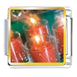 41scVUJ18yL. SL160  Red Holiday Candles Christmas Italian Charms Bracelet Link