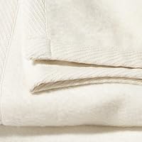 GRANNY 100% NATURAL EGYPTIAN COTTON CASHMERE SOFT GRANNY BLANKET THROW, ECRU COLOR, IMPORTED FROM PORTUGAL