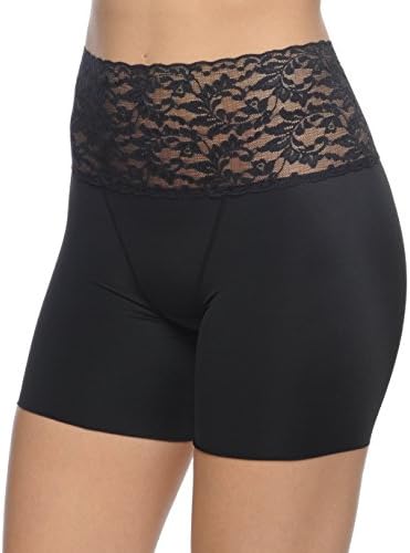 Body Beautiful Womens Long Boy Leg Shaper With Lace Hi Waist Band Black Large