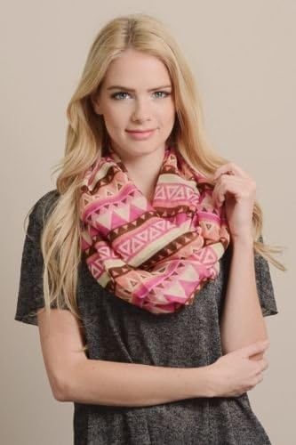 FUCHSIA TRIBAL TRIANGLE Statement COWL INFINITY SCARF Wrap Shawl Drape