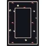 IMAGE OF Activity Billiards Border Black Rug Size: 10' 9