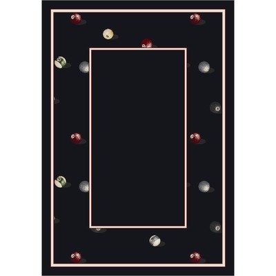 Activity Billiards Border Black Rug Size: 10' 9