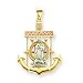 14k Tri-Color Diamond Cut Guadalupe Mariner's Cross Pendant