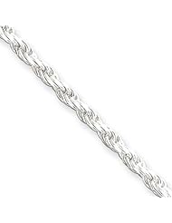 .925 Sterling Silver 2.5mm Diamond Cut Rope Chain