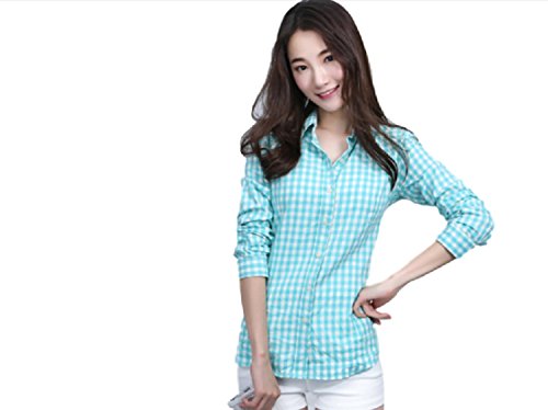 一茶先生 レディース ブラウス シャツ ギンガム チェック 長袖 春 秋 冬 コットン 大きいサイズ カラー