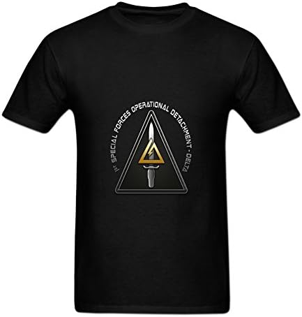 Goonowe Mens Delta Force For Usa Army Logo Graphic Printing O-Neck Tee T-Shirt M Black
