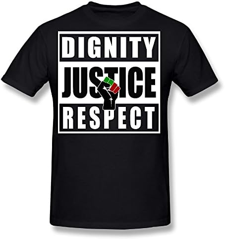 SHBOR Men's Black Lives Matter BLM Dignity Justice Respect Pan African T-shirt Black