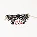 Yazilind Lolita Black Lace Red Crystal Slave Bracelet Metal Chain Red Beads