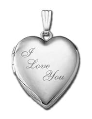 14k White Gold Sweetheart "I Love You" Locket - Available in 2 Sizes