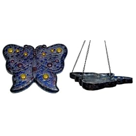 Mosaic Butterfly Birdfeeder/Wall Plaque