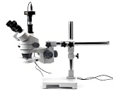 AmScope 3.5X-90X LED Stereo Boom Stand Microscope + 5MP Camera