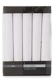 5 Pack Pure Cotton Handkerchiefs