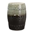 20" Earth Toned Ceramic Garden Stool with Intricate Cut Out Design