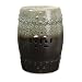20" Earth Toned Ceramic Garden Stool with Intricate Cut Out Design