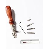 7 in 1 Adjustable Pro Stitching Groover and Creasing Edge Beveler Leathercraft Sets to Sew & Crease Leather