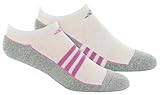 adidas Women's Climalite II 2-Pack No Show Sock, White/Aluminium/Mono Pink, Shoe Size 5-10