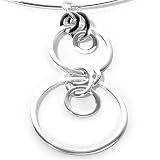 Sterling Silver Large Giro Bulls Eye Pendant On Collar Necklace