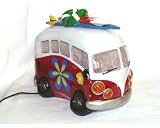 Red Beach Van Table Lamp with Surfboard on Roof Rack - LED