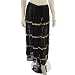 Belly Dancing Black Chiffon Gold Coin Skirt, 4 tiers of gold coins and beads, flowing 124