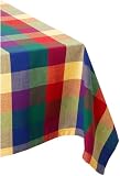 DII Palette Check Indian Summer Tablecloth 60 x 84