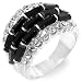 Lady of the Rocks Ring with Swarovski Crystal Jet Black Crystals