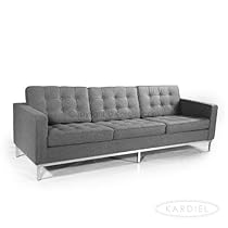 Big Sale Kardiel Florence Knoll Style Sofa 3 Seat, Cadet Grey Tweed Cashmere Wool