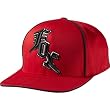 Fox Racing The Midnight Men's Flexfit Casual Hat w/ Free B&F Heart Sticker Bundle - Red/Black