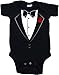Ann Arbor T-shirt Co. Unisex Baby Tuxedo Baby Funny Infant Humor One Piece-12 Month Black