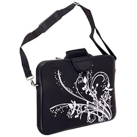 Laurex 15.4,15.6 & 16 Laptop/Notebook Sleeve Case Bag w/Handle & Shoulder Strap - Black Orchid