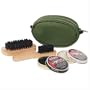 Travel Size Shoe Care Boot Polishing Polish Cleaning Kit Set Brushes Cadet Olive