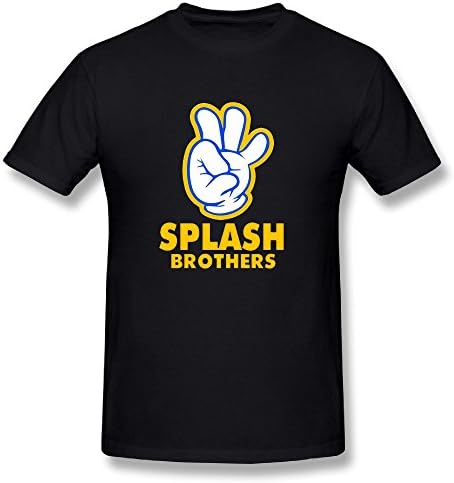 KTIY Men's Splash Brothers Three-points Shot Short Sleeve Tee Black Size XXL