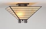 Meyda Tiffany 78332 Flushmount, Mahogany Bronze Finish with Edged Ivory