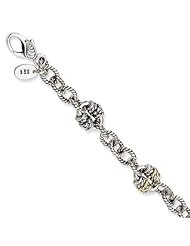 Sterling Silver w/14k Gold 7in Link Bracelet