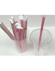 Health and Beauty: 300 pc. Individually Wrapped Extra Wide 1/2 long 10" Large Milkshake / Smoothie / Slush Straws, Disposable Jumbo Extra Wide Shake Long Plastic Drinking straws 300