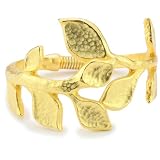 Kenneth Jay Lane Satin Gold Leaf Cuff Bracelet
