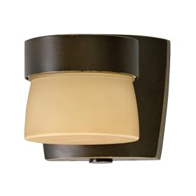 American Fluorescent ARMW1F13RBECT Aria Mini Outdoor Sconce, Tea Stained Glass with an Oil... by American Fluorescent