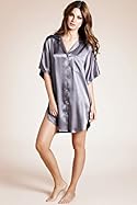  Autograph Revere Collar Satin Nightshirt