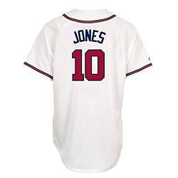 MLB Chipper Jones Atlanta Braves Youth Replica Home Jersey, White