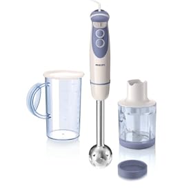 Philips Viva Collection HR1615/01 Hand Blender with Beaker, Chopper and Metal Bar, 650 Watt