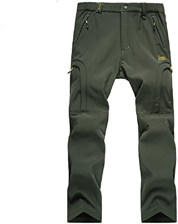 Shuoquan Men's Waterproof Fleece Lined Warm Ski Pants Hiking Pants Army Green A XXL