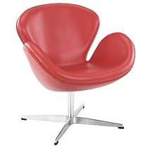 Hot Sale LexMod Arne Jacobsen Swan Chair in Red Aniline Leather