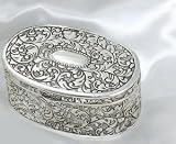 3.5 ANTIQUE OVAL BOX - ANTIQUE SILVER OVAL BOX