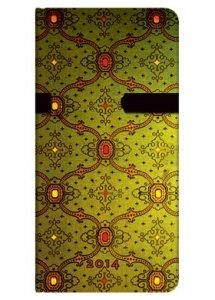 French Ornate Vert - 2014 Paperblanks Weekly Planner (Slim 3.5 x 7 Horizontal)