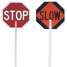 Kimberly Clark Jackson Safety 17503 ABS Plastic Non-Reflective Paddle Sign Assembly Kit, Legend "Stop/Slow", 24 Size