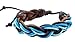 Unisex Hawaiian Surfer Style Cotton Cord Braided Leather Bracelet (Brown Turquoise Blue)