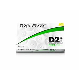 Top-Flite D2+ Feel Golf Balls (15 Pack, White)