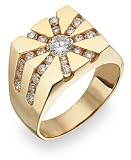 14K Gold Men's Channel Set CZ Ring
