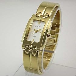NICOLET Women's Gold-Tone Bangle Bracelet Watch. Model: NC-2014W