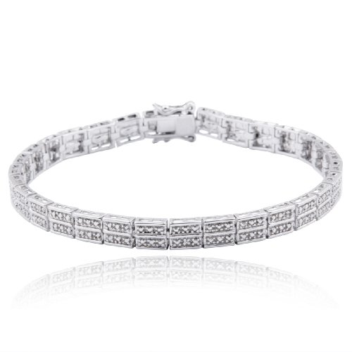 Click here for SS Platinum Plated Genuine Diamond Accent 8