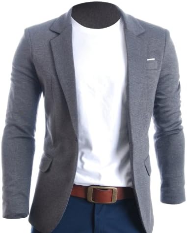 FLATSEVEN Mens Slim Fit Casual Premium Blazer Jacket